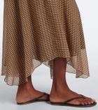 SIR Cooper asymmetric printed maxi skirt