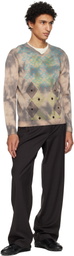 Kiko Kostadinov Taupe Hatha V-Neck Knit Sweater