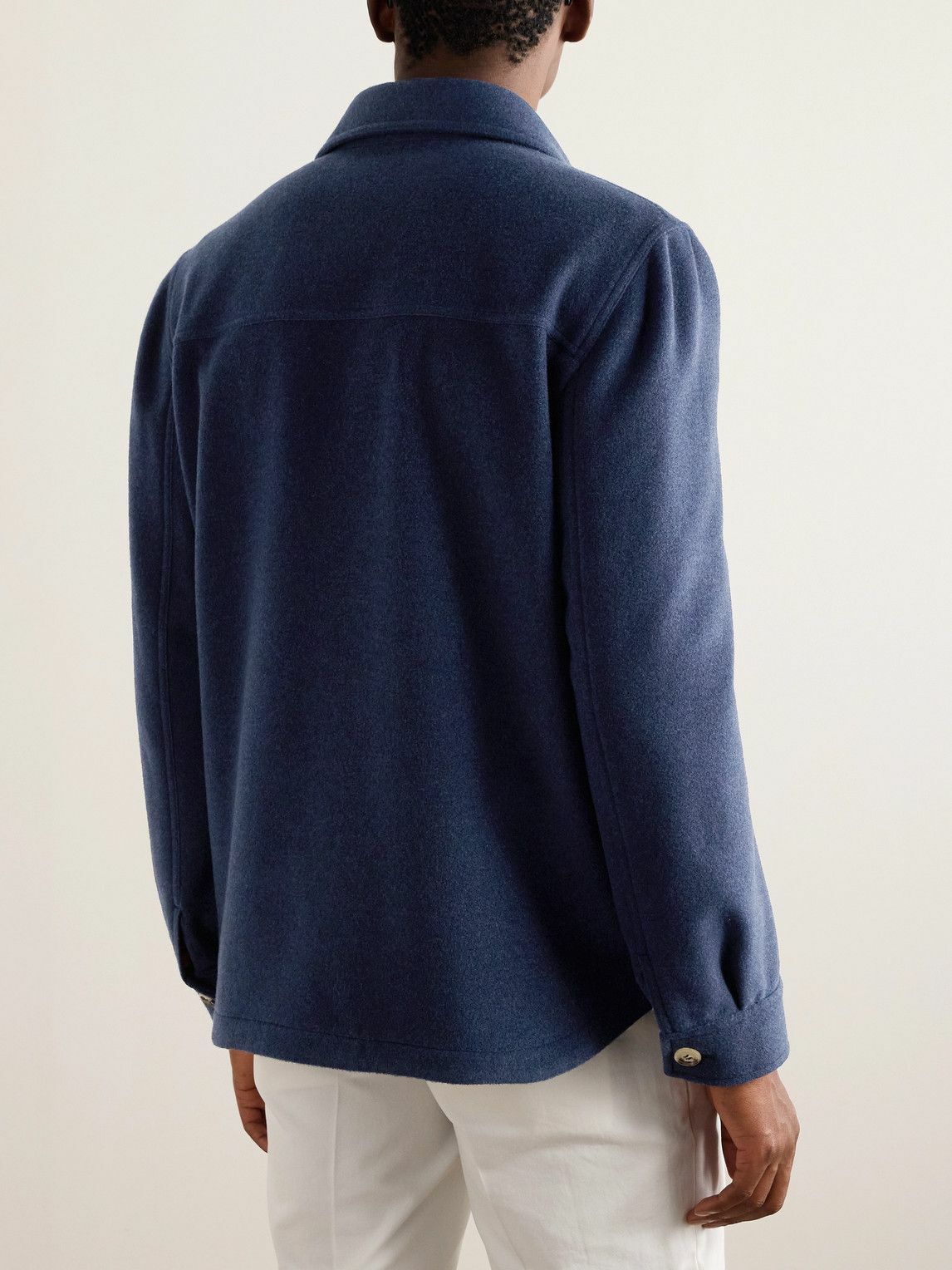 ブルゾン Brunello Cucinelli Wool And Cashmere Overshirt Wool and cashmere overshirt in beige - Brunello Cucinelli