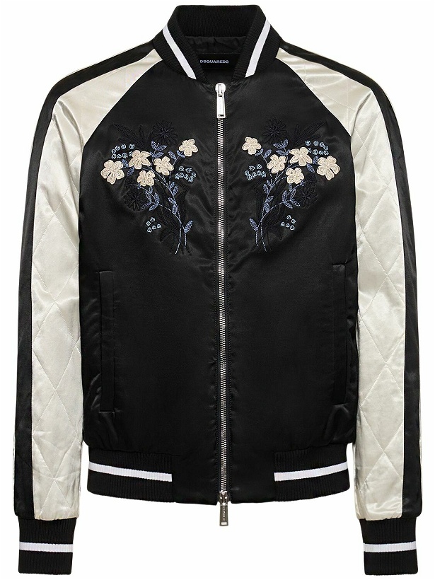 Photo: DSQUARED2 - Embroidered Cotton Blend Zip Jacket