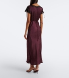 Rixo Fern satin jacquard midi dress