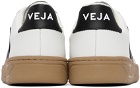 VEJA White & Black V-12 Leather Sneakers