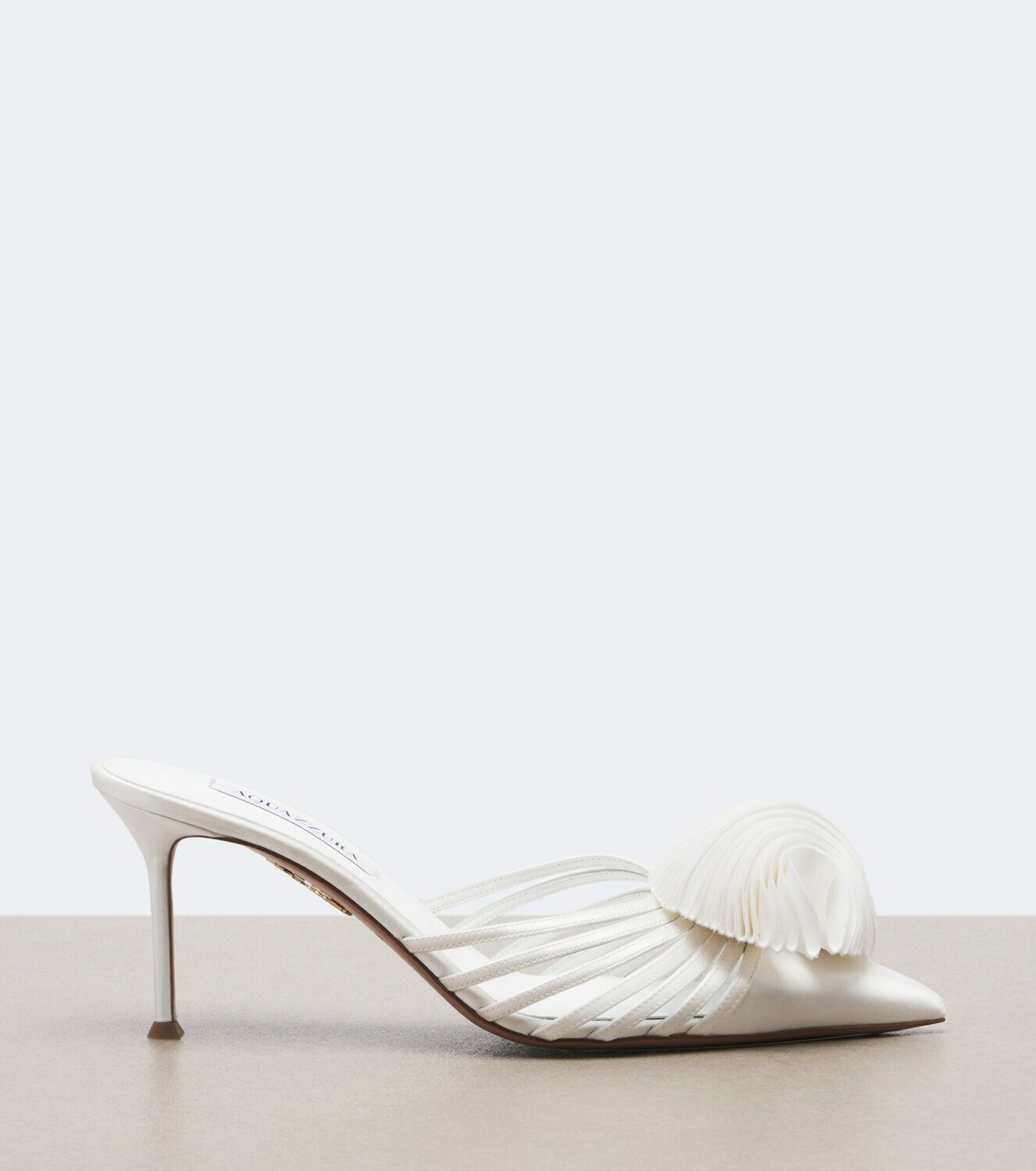Aquazzura Wild Bloom appliqué satin mules