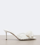 Aquazzura Wild Bloom appliqué satin mules