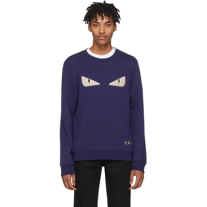 Fendi Blue Bag Bugs Sweatshirt Fendi