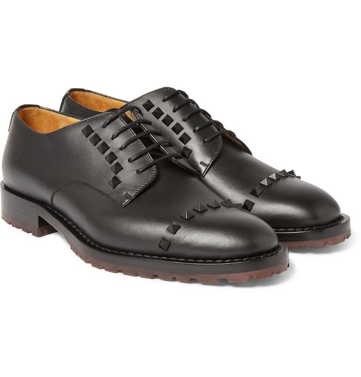 Photo: Valentino - Studded Leather Derby Shoes - Men - Black