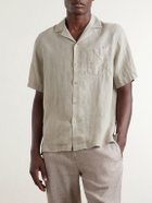 Frescobol Carioca - Angelo Camp-Collar Linen Shirt - Green