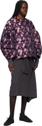 Comme des Garçons Black & Pink Jacquard Quilted Jacket