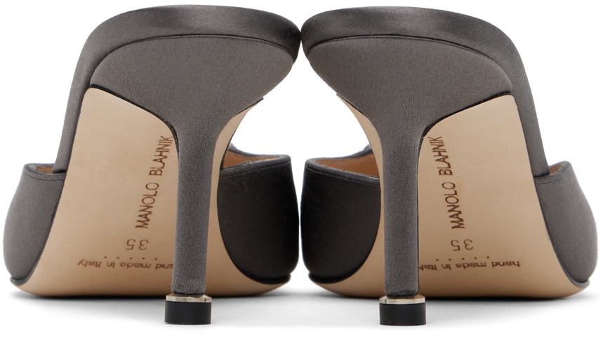Manolo Blahnik Gray Hangisimu Mules Manolo Blahnik Manolo Blahnik Gray Hangisimu Mules Manolo Blahnik