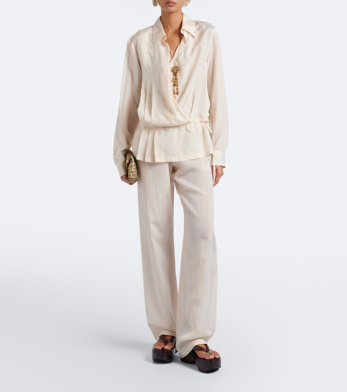 Dries Van Noten Striped wrap top