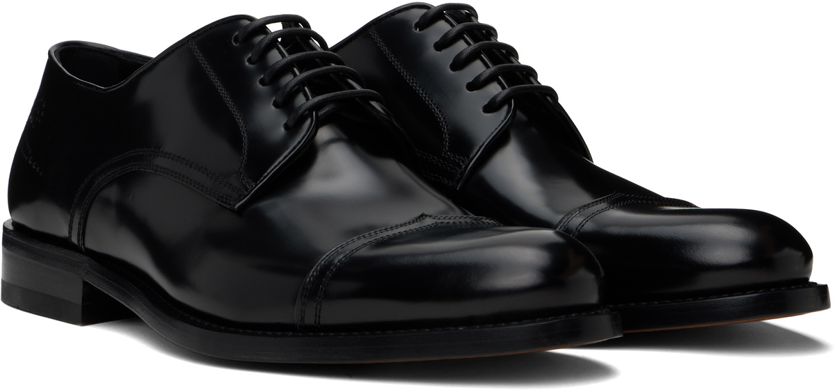 Ferragamo Black Toe Cap Derbys