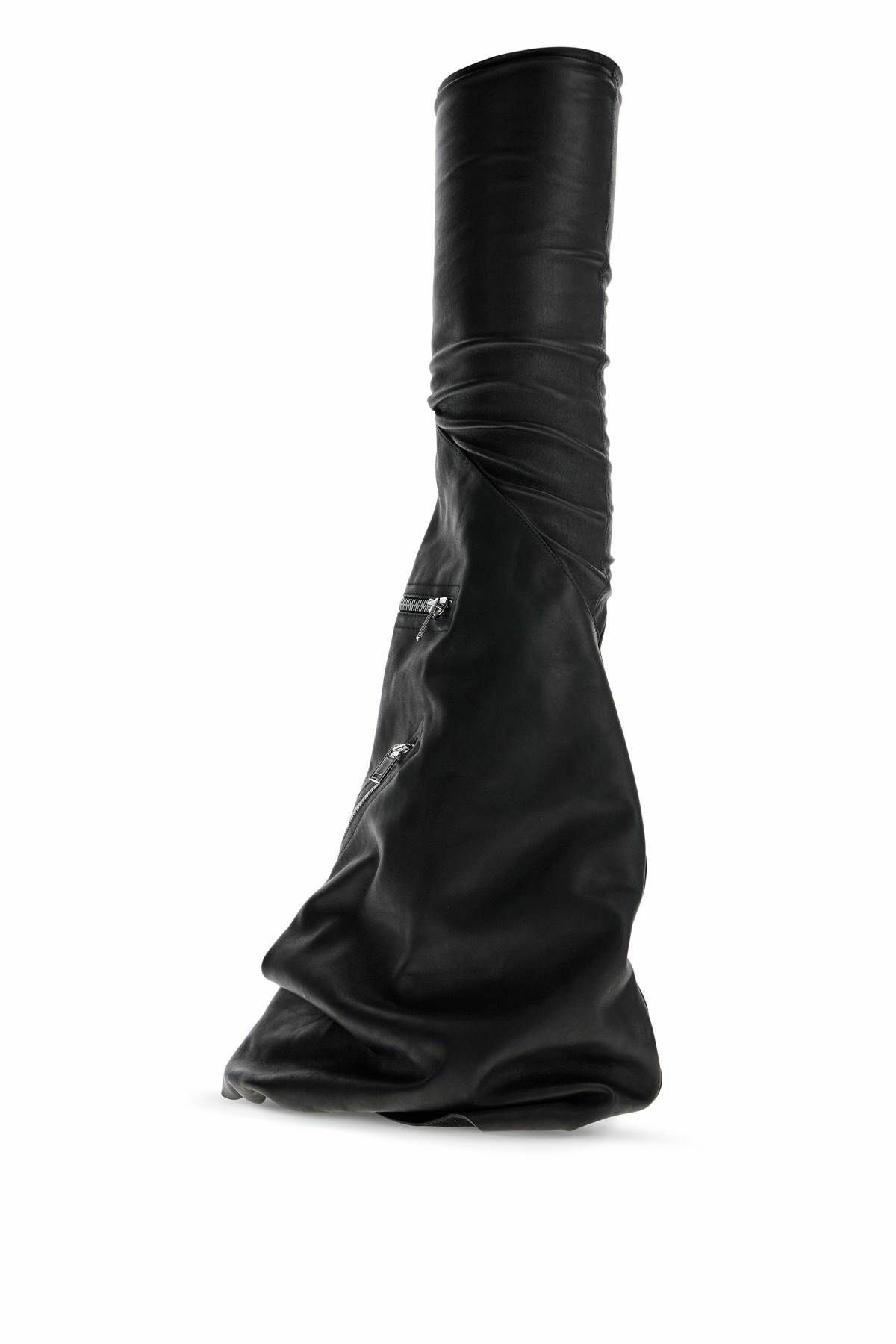 関税送料込★RICK OWENS☆Cargoflares Sneak ブーツ RICK OWENS cargo flares sneak leather boots Black Rick Owens