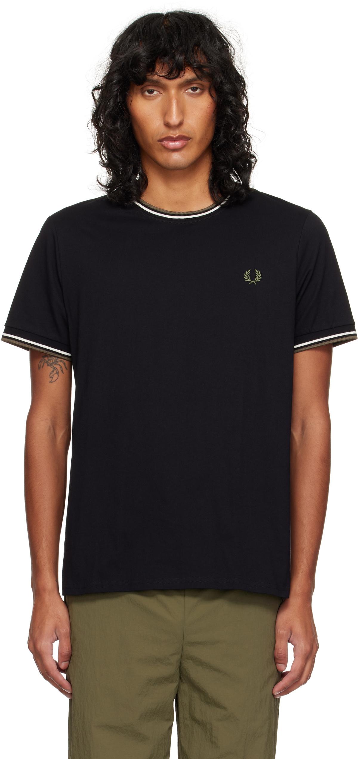Fred Perry Black Twin Tipped T-shirt Fred Perry