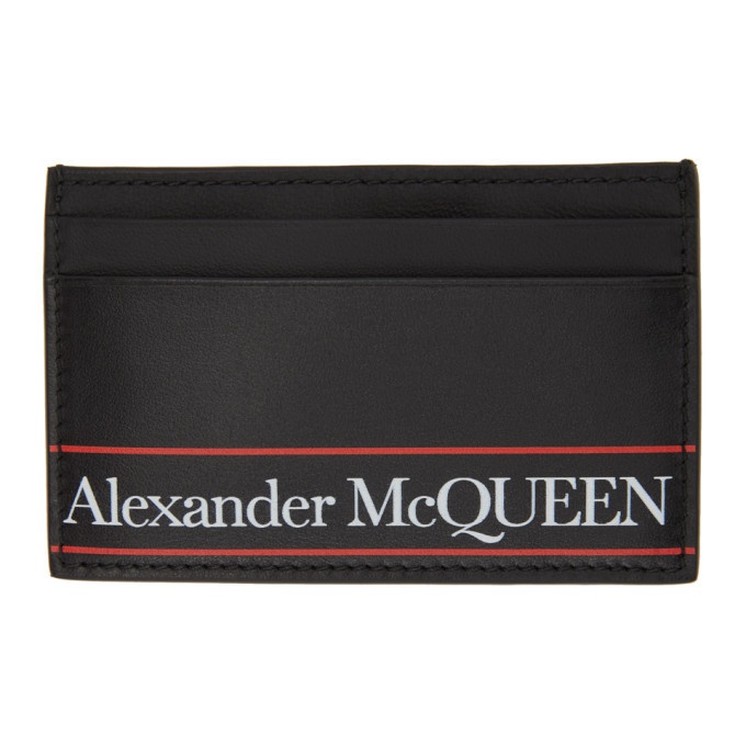 Photo: Alexander McQueen Black and Red Logo Print Card Holder