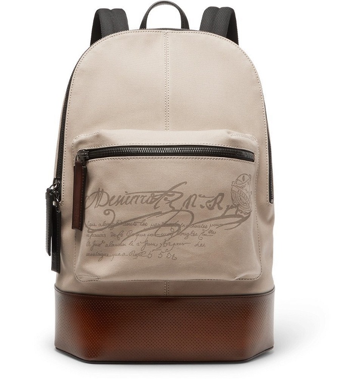 Photo: Berluti - Volume Large Canvas and Leather Backpack - Men - Beige