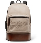 Berluti - Volume Large Canvas and Leather Backpack - Men - Beige
