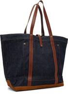 RRL Indigo Leather-Trim Denim Tote