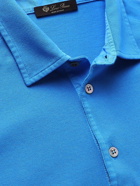 Loro Piana - Cotton-Piqué Polo Shirt - Blue