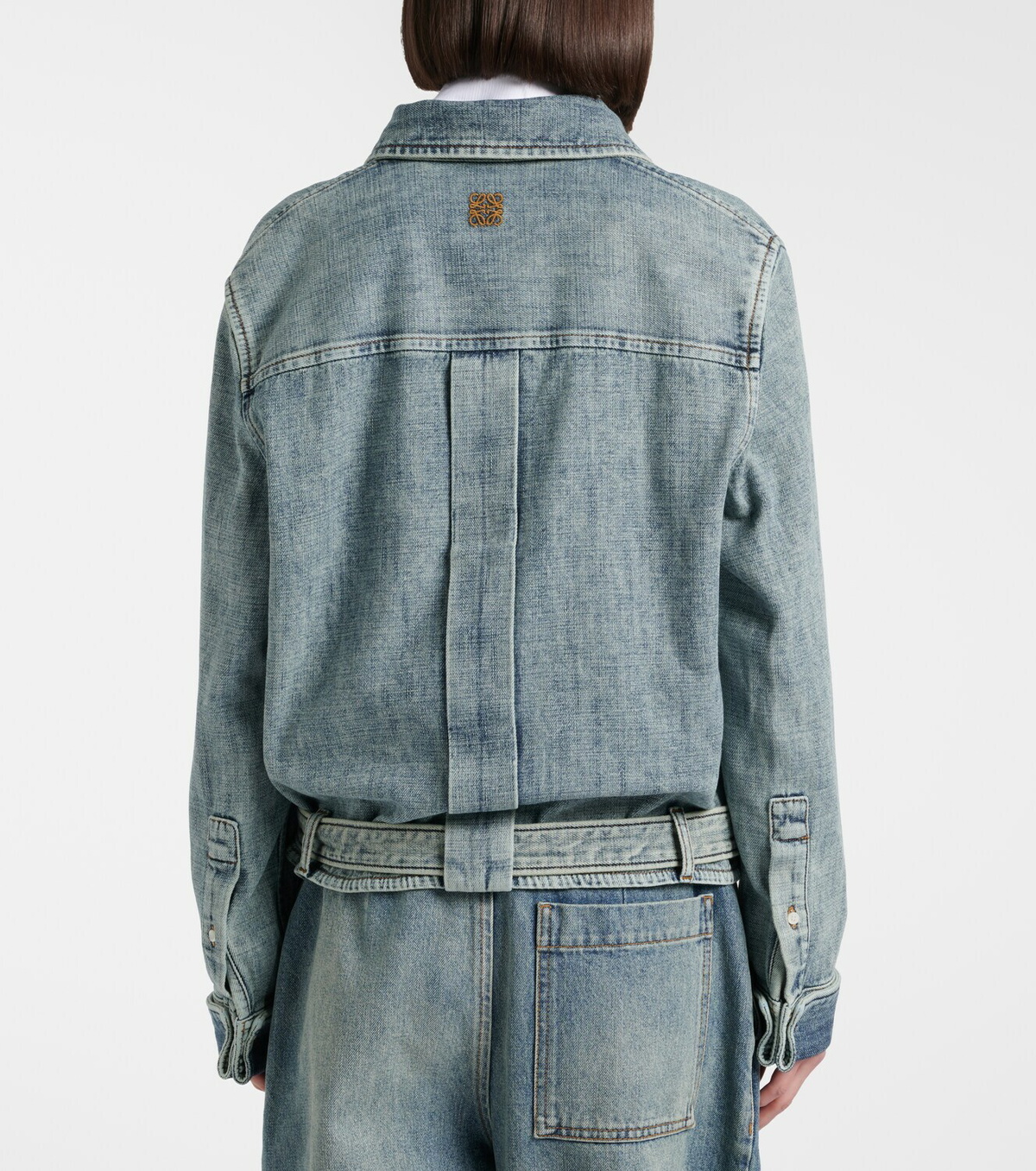 Loewe Draped belted denim shirt