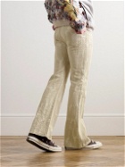 KAPITAL - Magpie Slim-Fit Bootcut Jacquard Jeans - Neutrals