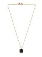 TOM WOOD - Gold-Plated Engraved Onyx Pendant Necklace - Gold