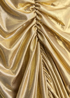 Norma Kamali Diana Ruched Metallic Stretch-jersey Maxi Dress Metallic Gold