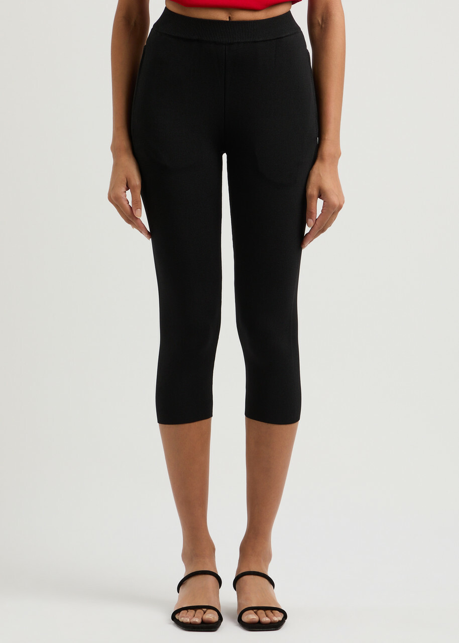 Aexae Technical Cropped Knitted Leggings Black