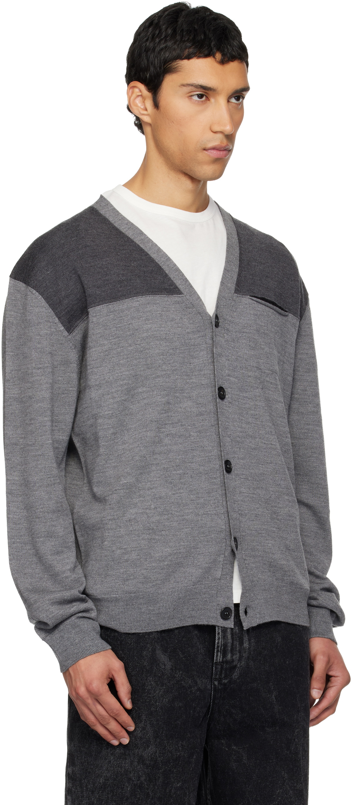 Lanvin Gray Bicolor Cardigan
