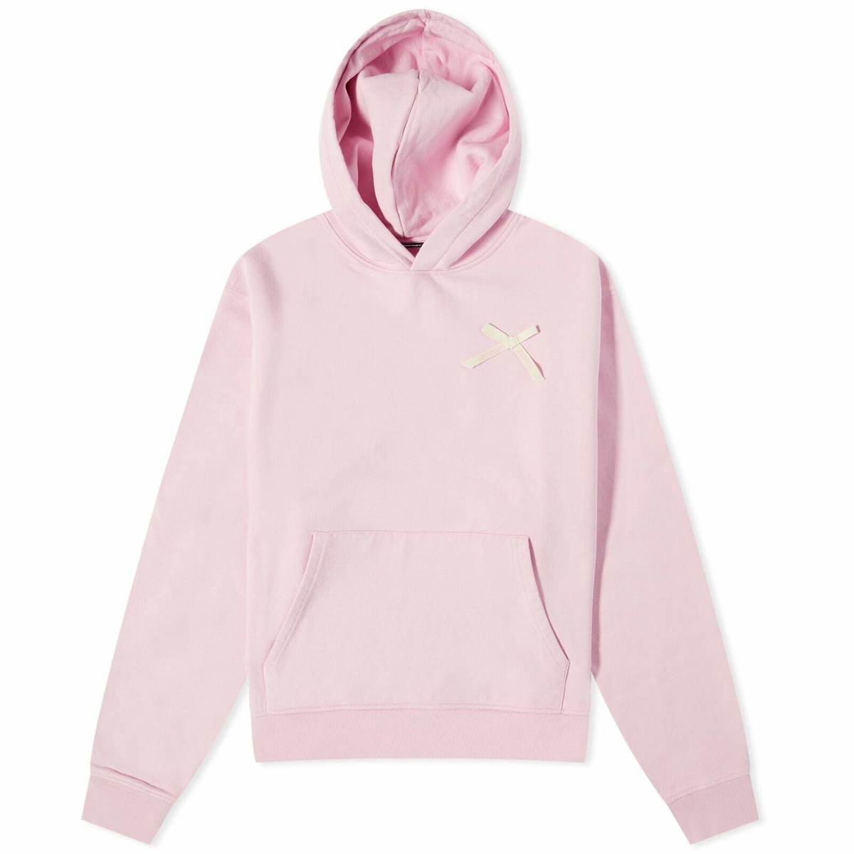 Jacquemus Men's Bow Logo Hoody in Pink Jacquemus