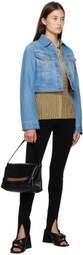 Victoria Beckham Blue Shrunken Denim Jacket