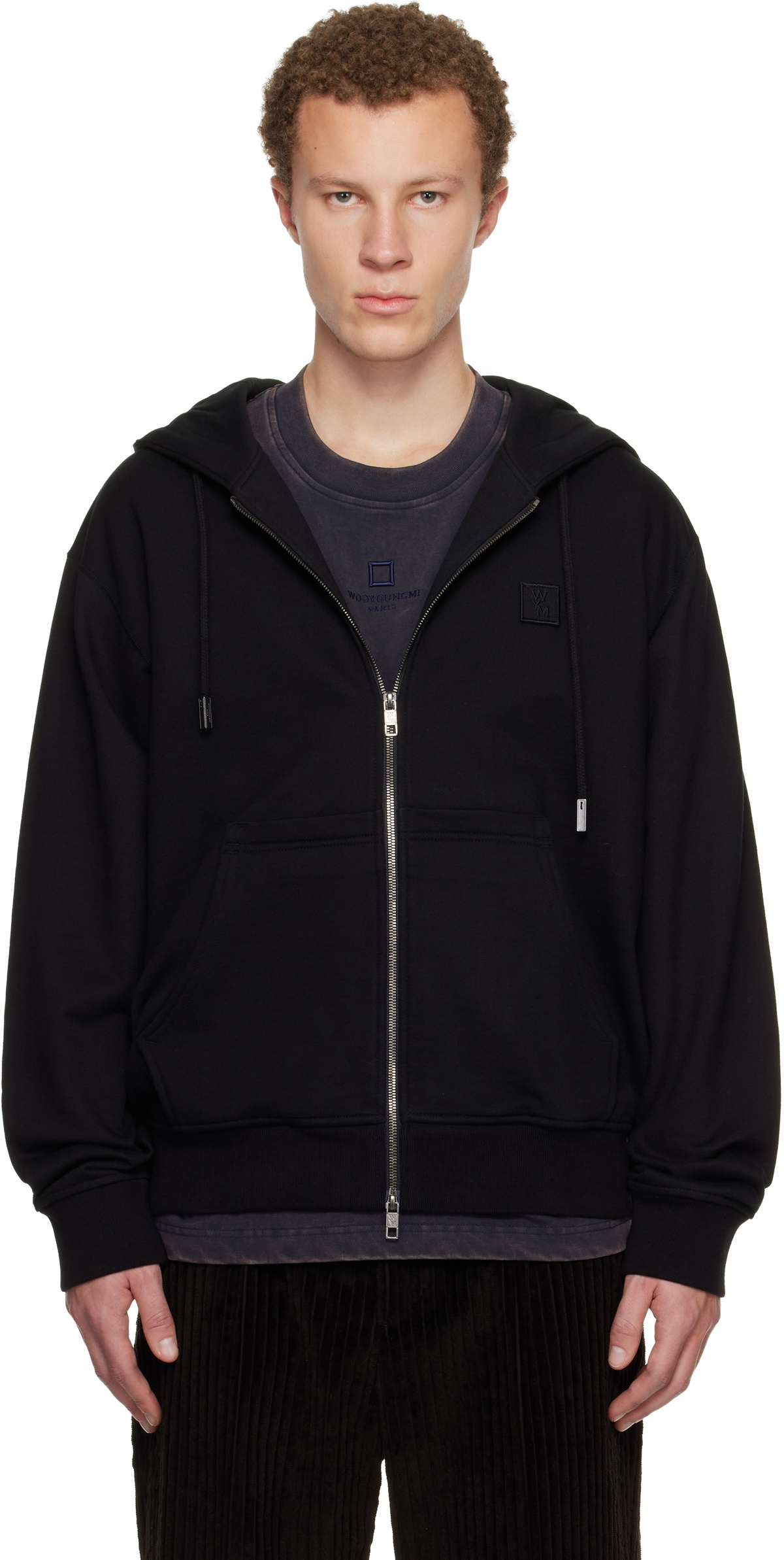 WOOYOUNGMI Black Swaying Flower Hoodie Wooyoungmi