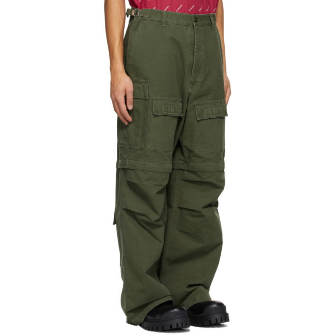 Balenciaga Khaki Zip-Off Cargo Pants Balenciaga