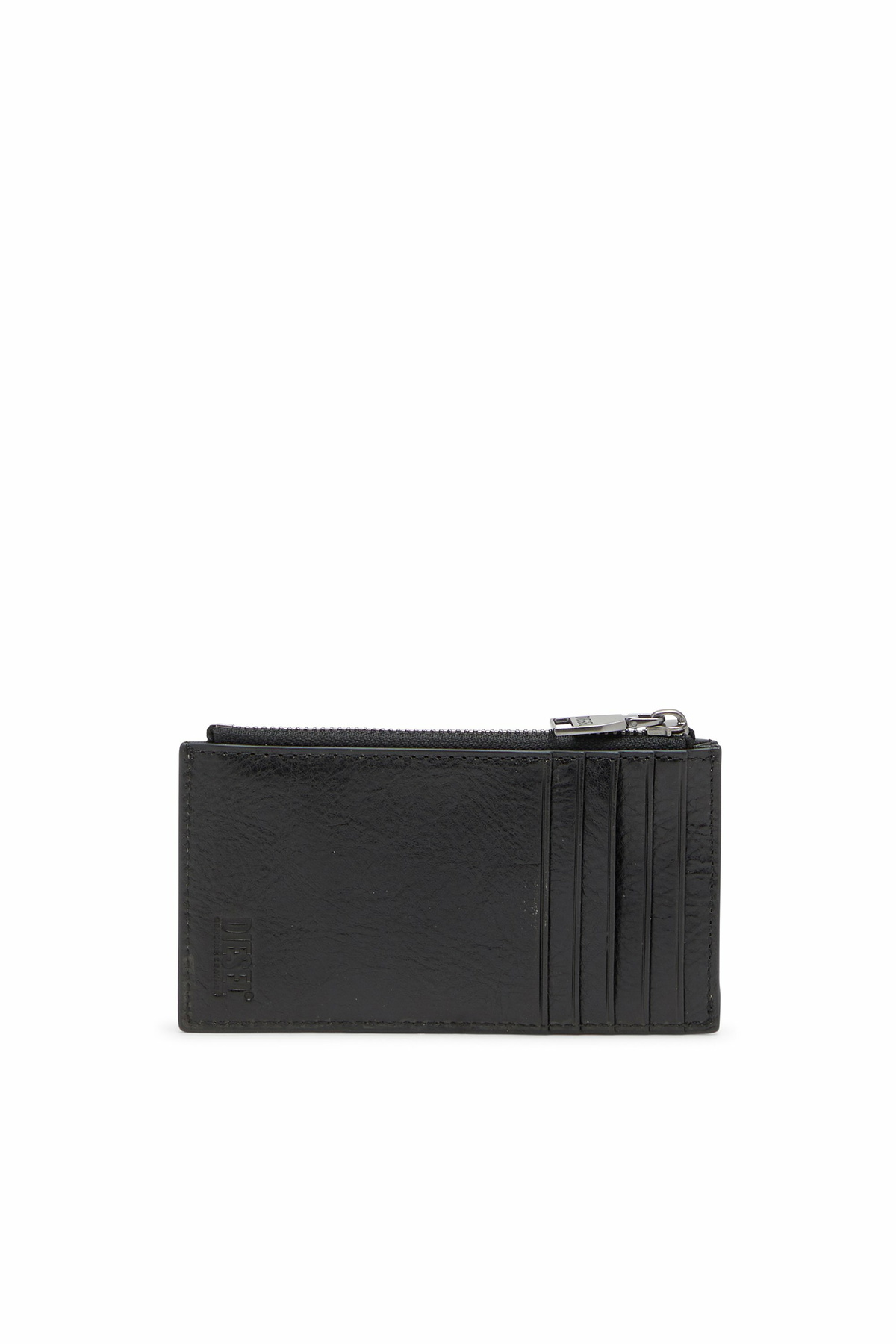DIESEL　カード＆ケース　ブラック　X06645 Diesel Leather card holder with zip closure - Card cases Mens in