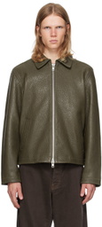 Sunflower Green Short Leather Jacket