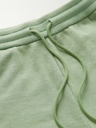 Thom Browne - Garment Dyed Wide-Leg Loopback Cotton-Jersey Shorts - Green