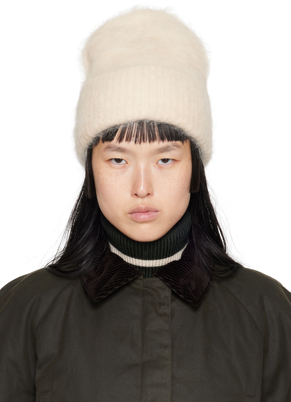 TOTEME Off-White Ribbed Beanie Toteme
