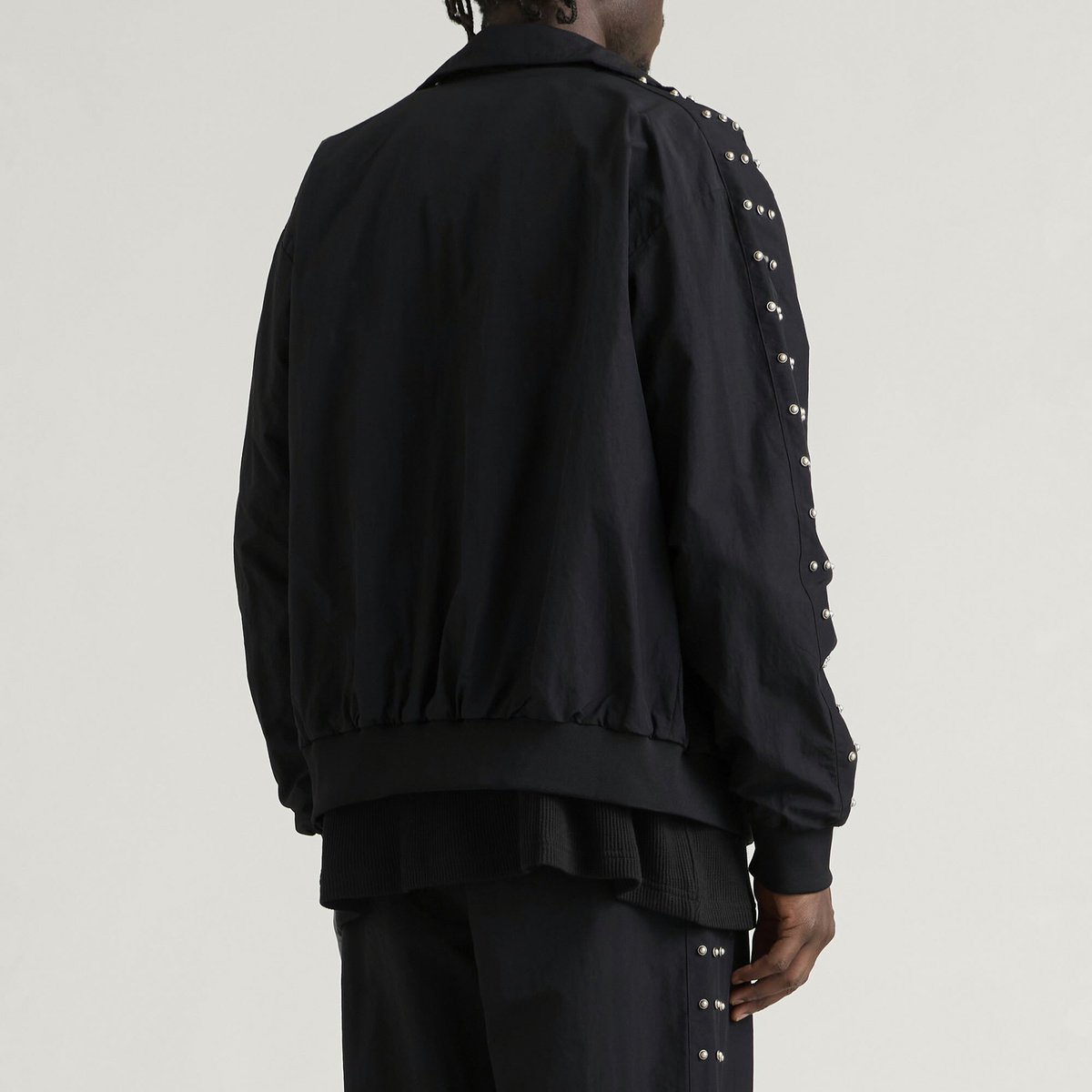Thug Club Men's Triple Line Stud Track Jacket in Black