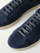 TOM FORD - Warwick Perforated Suede Sneakers - Blue