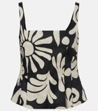 Cala de la Cruz Rami printed linen top