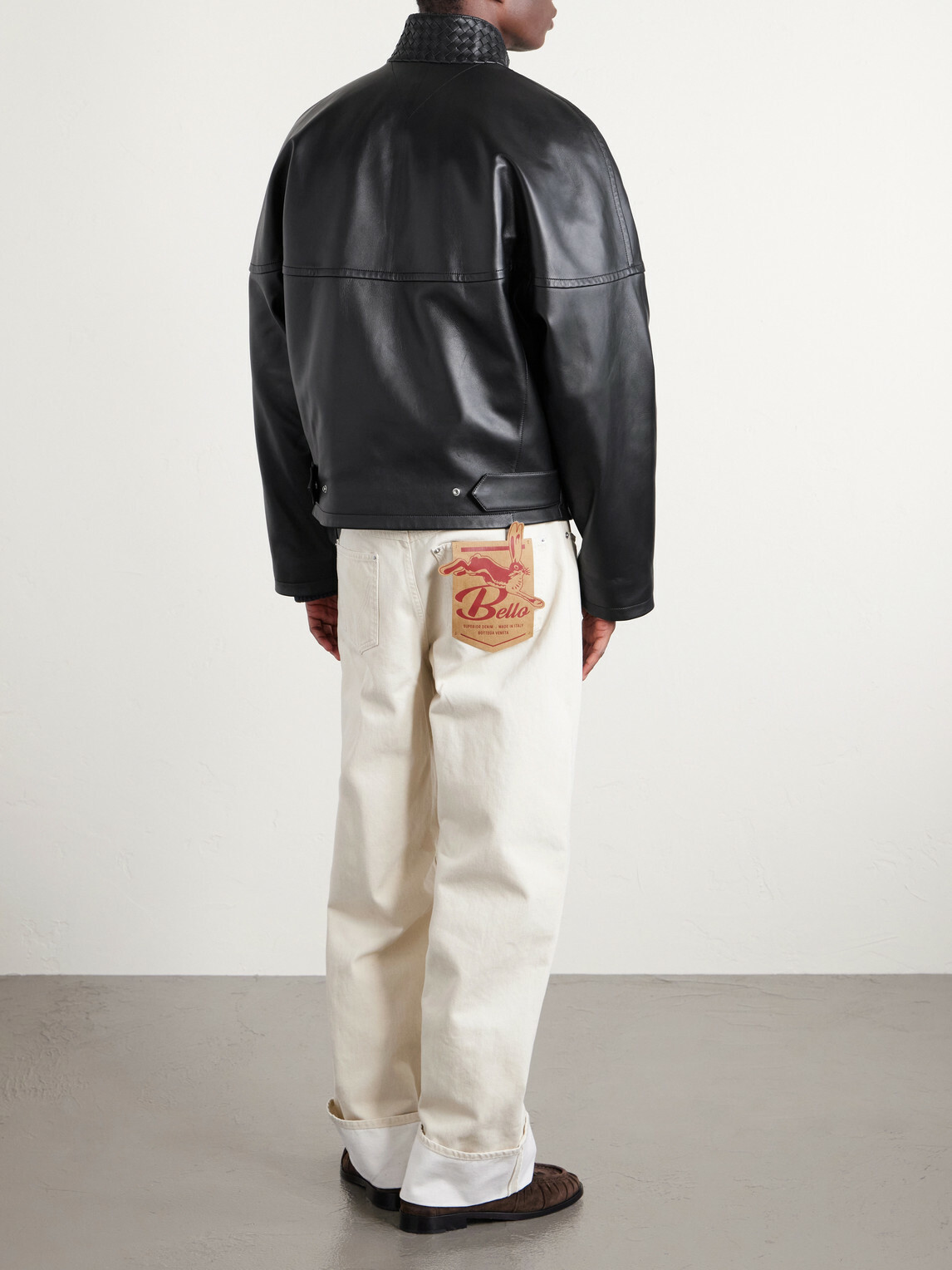 Bottega Veneta - Intrecciato-Trimmed Leather Blouson Jacket - Black