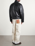 Bottega Veneta - Intrecciato-Trimmed Leather Blouson Jacket - Black