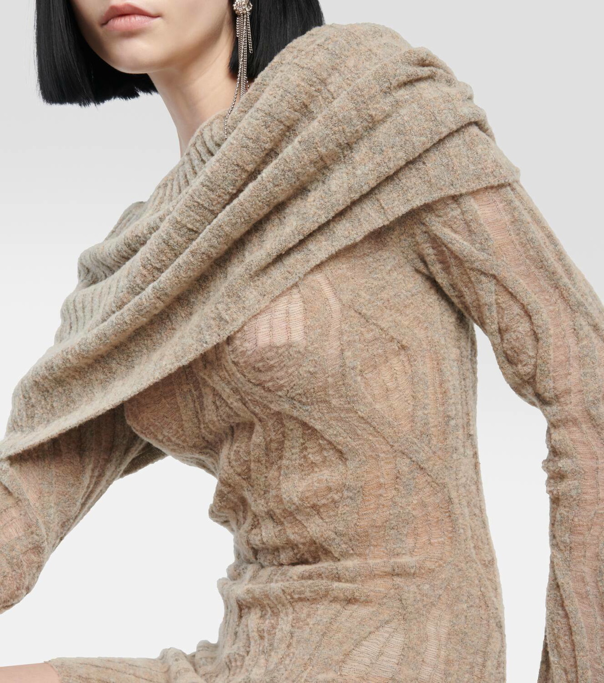 Jean Paul Gaultier x KNWLS off-shoulder wool-blend minidress Jean Paul  Gaultier