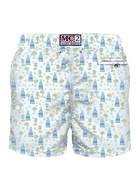 MC2 Saint Barth Man Light Fabric Swim Shorts With Gin Print | Gin Mare Special Edition