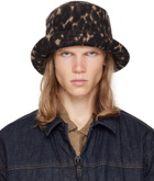 Engineered Garments Black & Brown Leopard Jacquard Bucket Hat