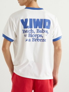 Y,IWO - Ringer Logo-Print Cotton-Blend Jersey T-Shirt - White
