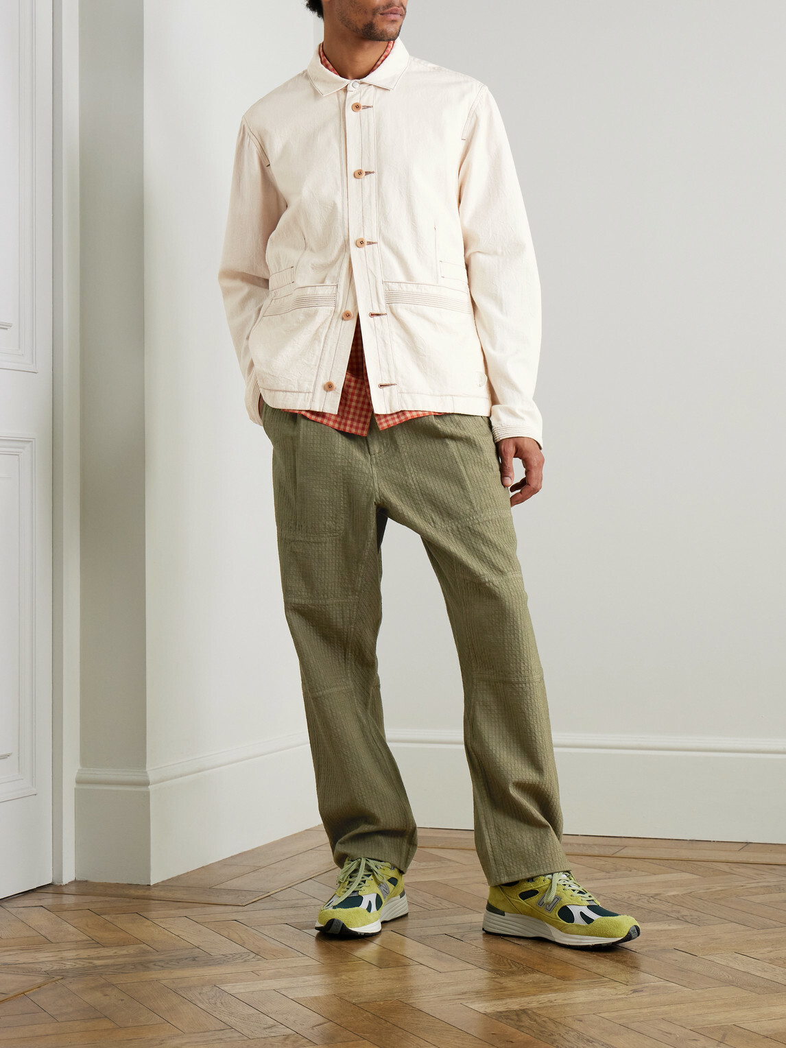 Folk - Assembly Straight-Leg Cotton-Blend Ripstop Trousers - Green