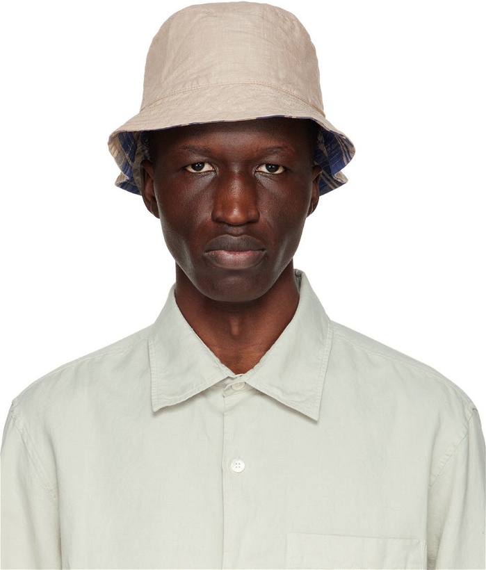 Photo: Another Aspect Reversible Tan & Blue Cotton Bucket Hat