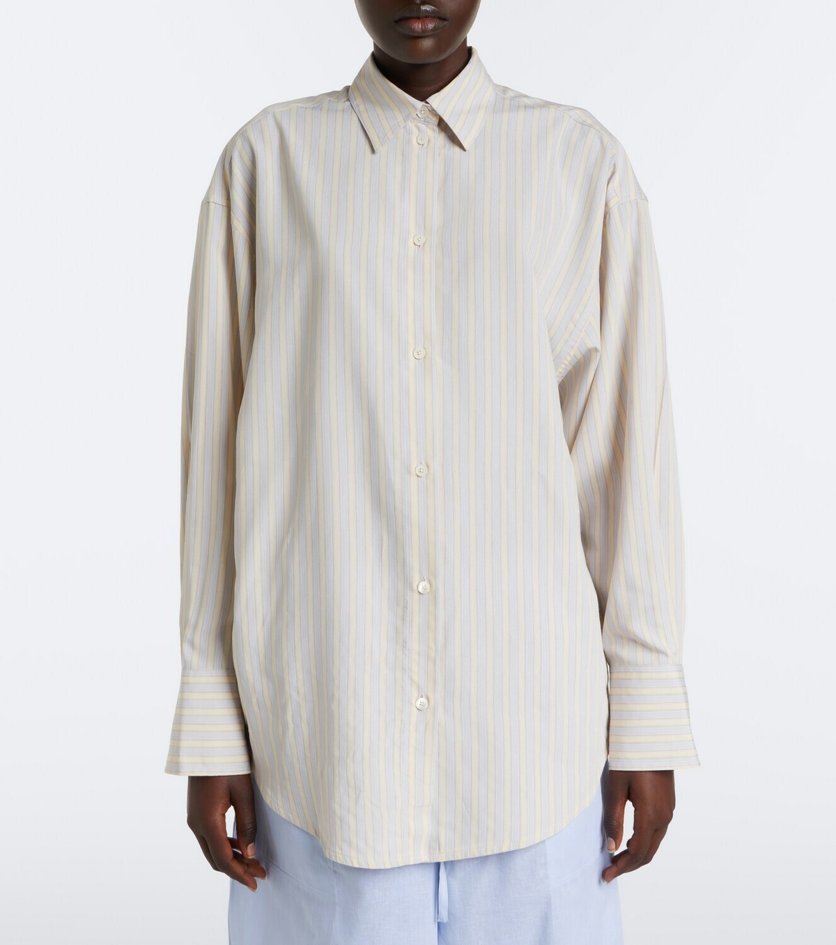 Toteme Striped oversized poplin shirt