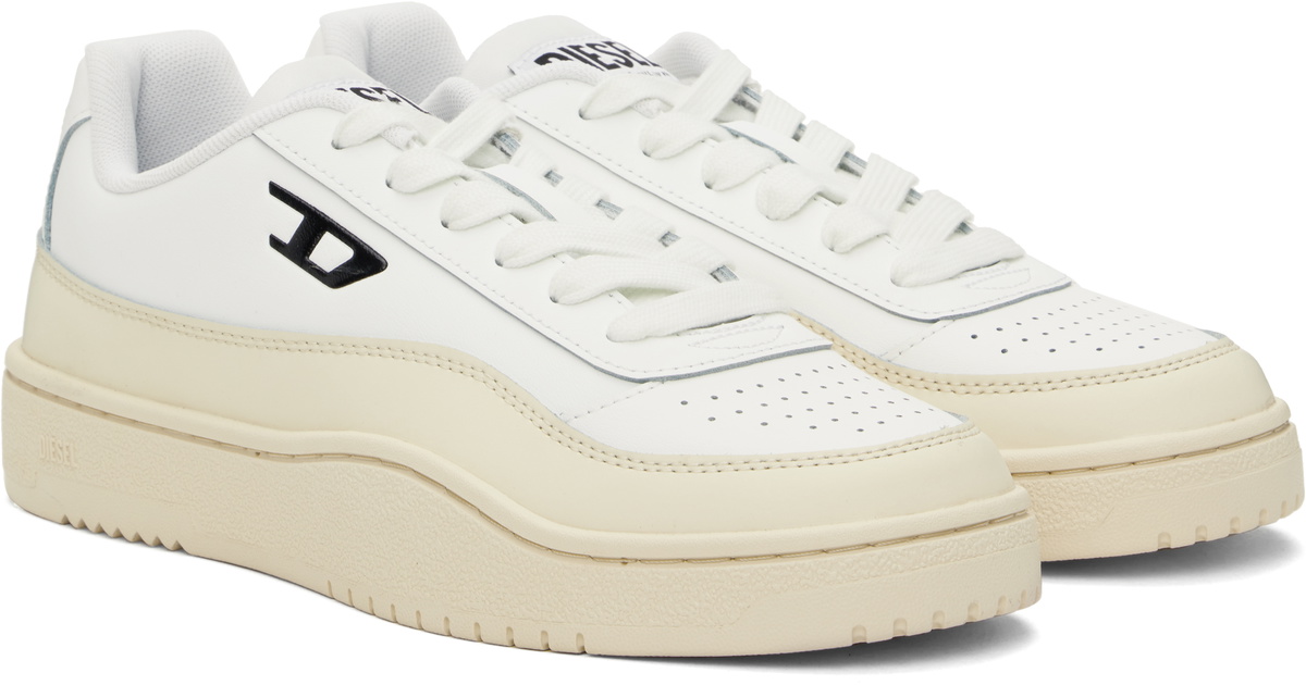 Diesel White & Beige S-Tracker-D Low Sneakers Diesel