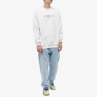 VTMNTS Men's Embroidered Logo Crew Sweat in White/Gold